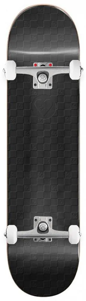 The Heart Supply Cosmic Checkboard Pearlescent Black With Embossed Art s x Venom Custom Complete Skateboard - 8.25"