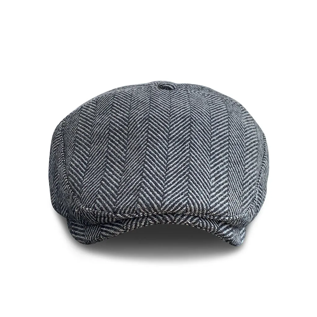 The Original 5-Panel Boston Scally Cap - Grey Herringbone