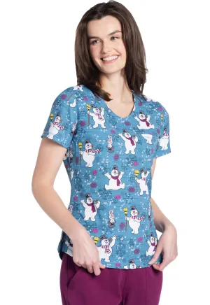 Tooniforms TF786 Rounded Print V-Neck Top Chilly Magic