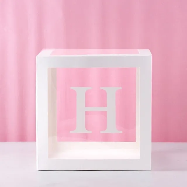 Transparent Name Box DIY Letter Balloons Party Decor