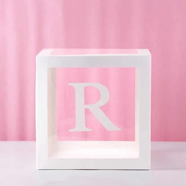 Transparent Name Box DIY Letter Balloons Party Decor