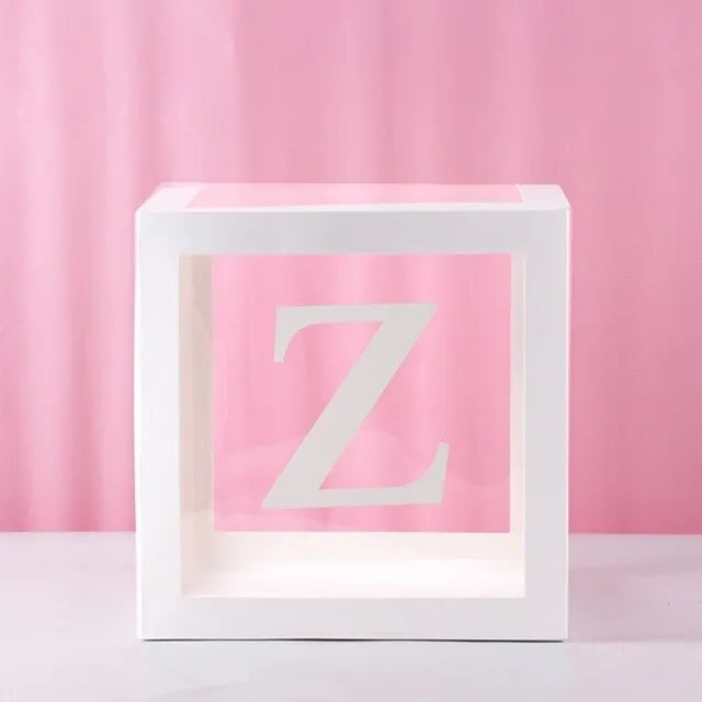 Transparent Name Box DIY Letter Balloons Party Decor