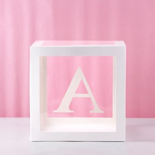 Transparent Name Box DIY Letter Balloons Party Decor