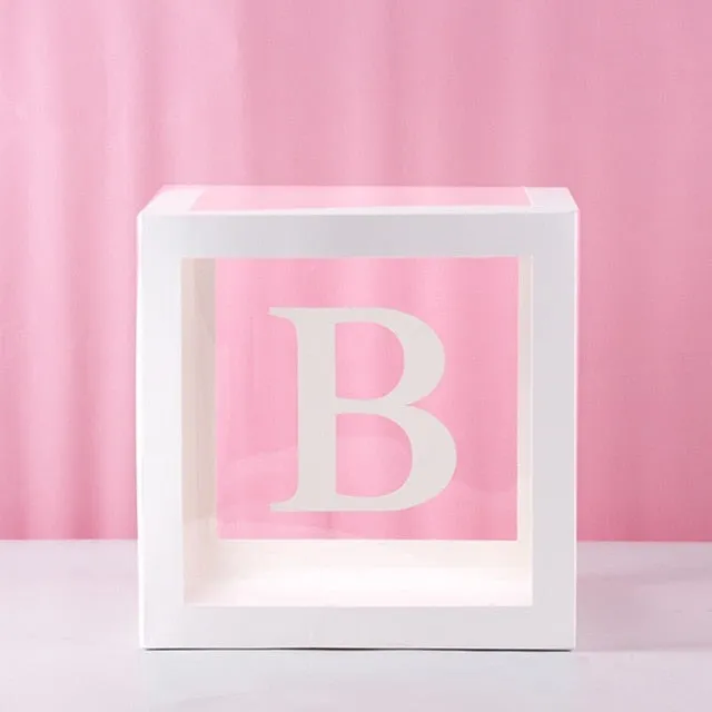 Transparent Name Box DIY Letter Balloons Party Decor