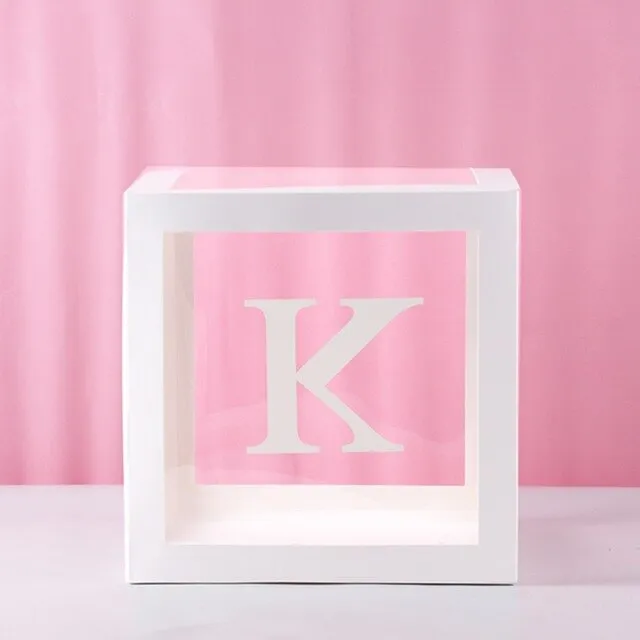 Transparent Name Box DIY Letter Balloons Party Decor
