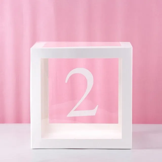 Transparent Name Box DIY Letter Balloons Party Decor