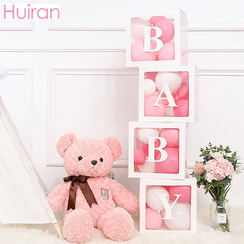 Transparent Name Box DIY Letter Balloons Party Decor