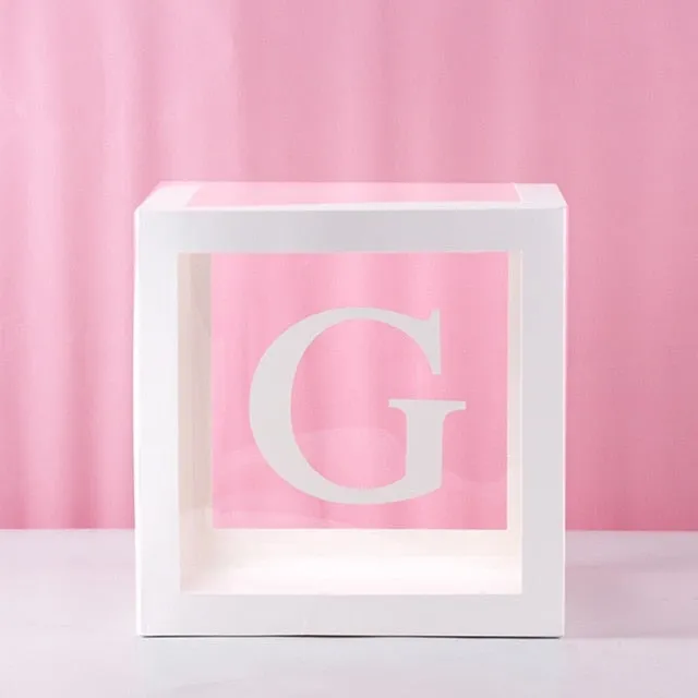Transparent Name Box DIY Letter Balloons Party Decor