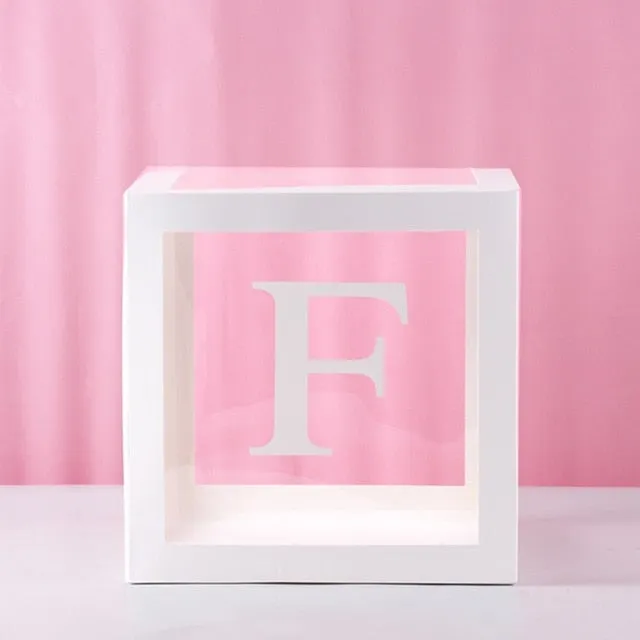 Transparent Name Box DIY Letter Balloons Party Decor