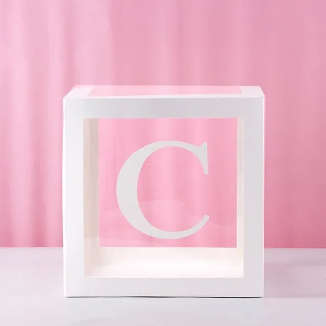 Transparent Name Box DIY Letter Balloons Party Decor