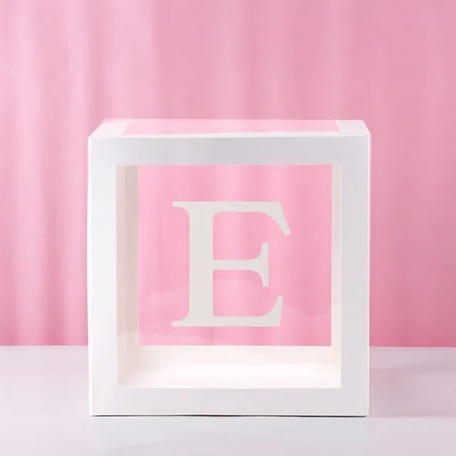 Transparent Name Box DIY Letter Balloons Party Decor