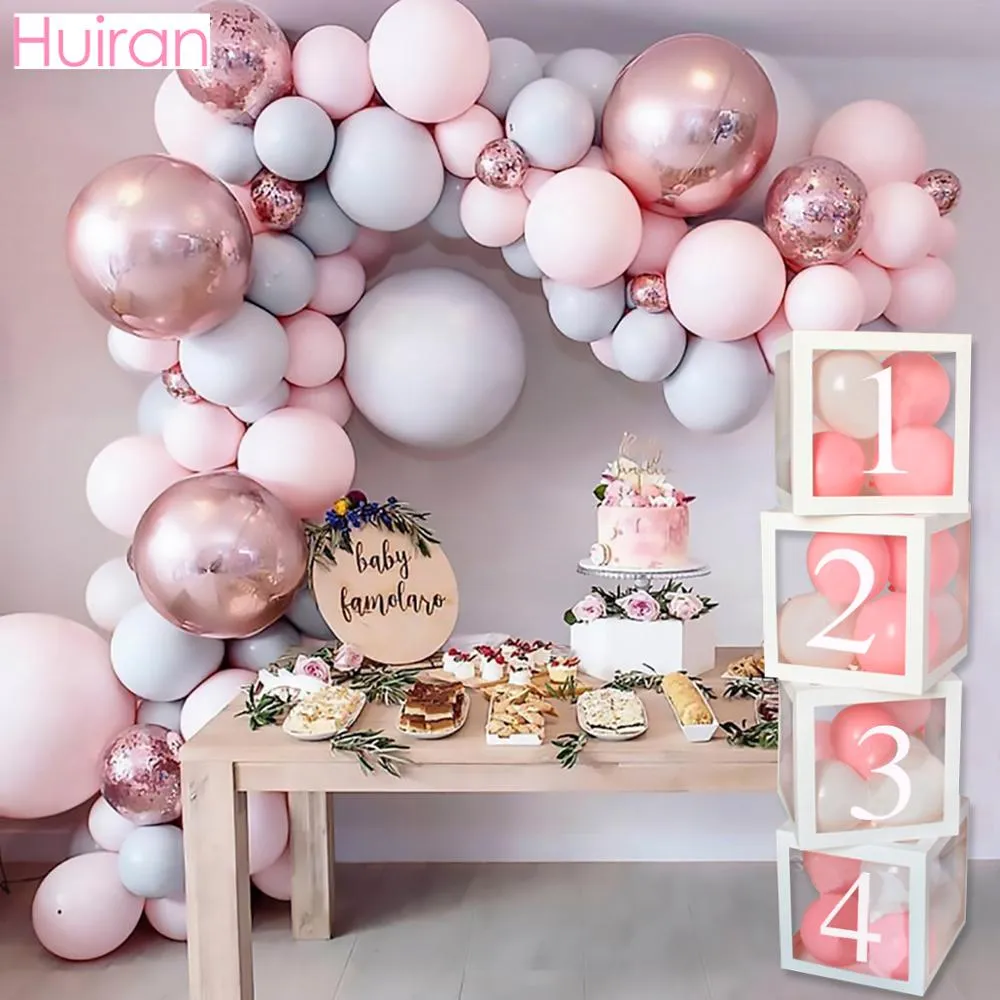 Transparent Name Box DIY Letter Balloons Party Decor