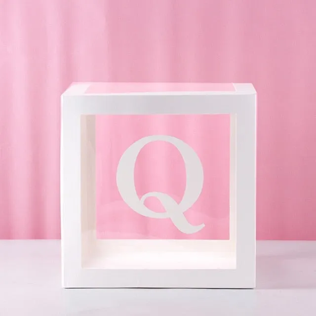 Transparent Name Box DIY Letter Balloons Party Decor