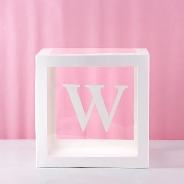 Transparent Name Box DIY Letter Balloons Party Decor