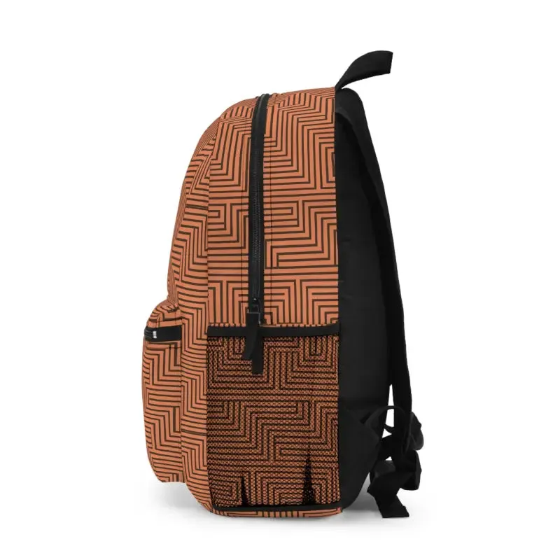 Trendy Zig Zag Orange Backpack for Bold Everyday Looks