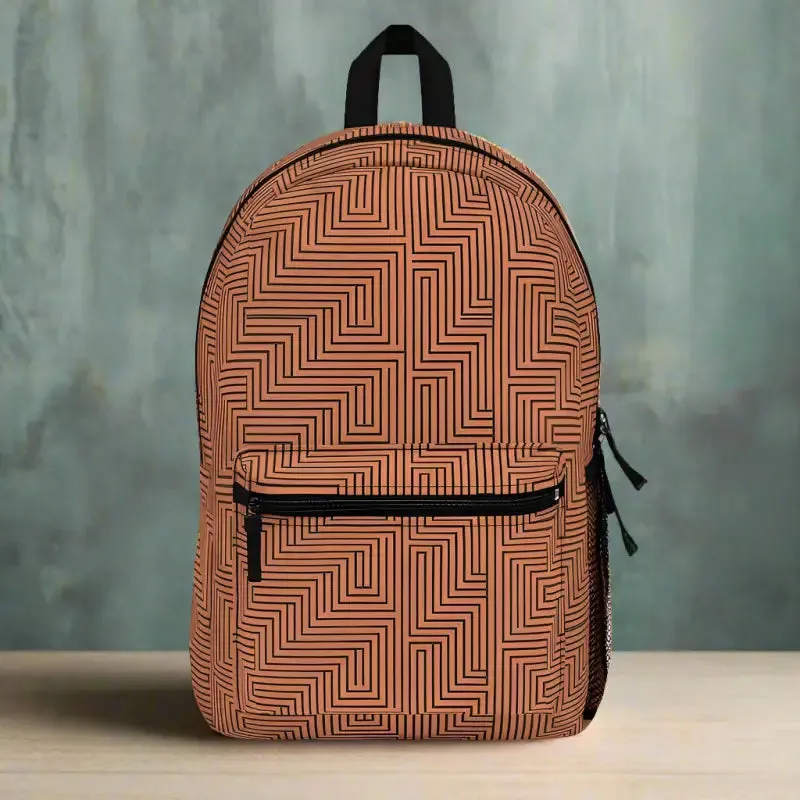 Trendy Zig Zag Orange Backpack for Bold Everyday Looks