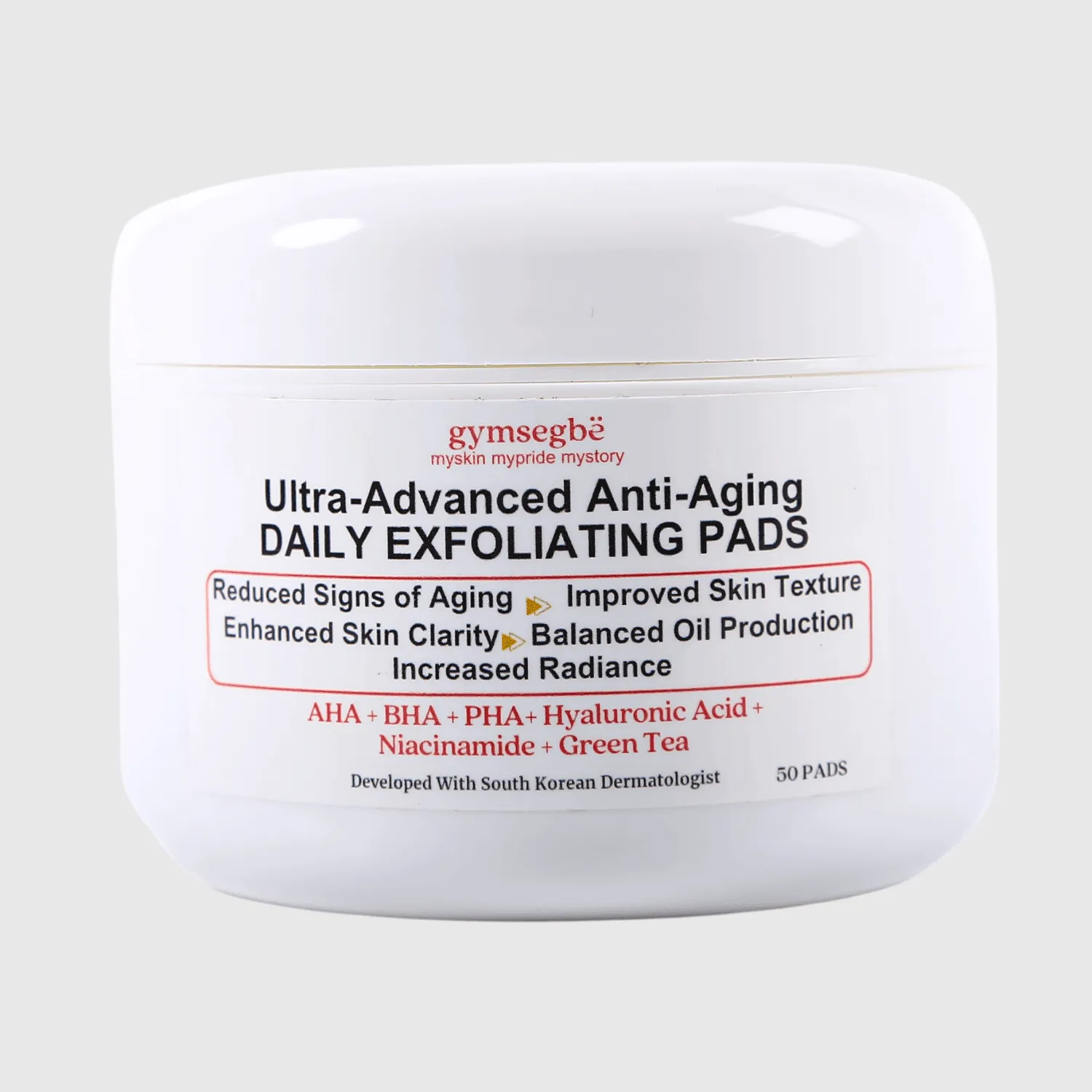 Ultra-Advanced Anti-Aging Daily Resurfacing Pads AHA   BHA   PHA  Hyaluronic Acid   Niacinamide   Green Tea - I Jar