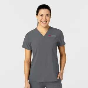 UMSL W123 Women's Flex-n-Reach V-Neck Scrub Top With Logo
