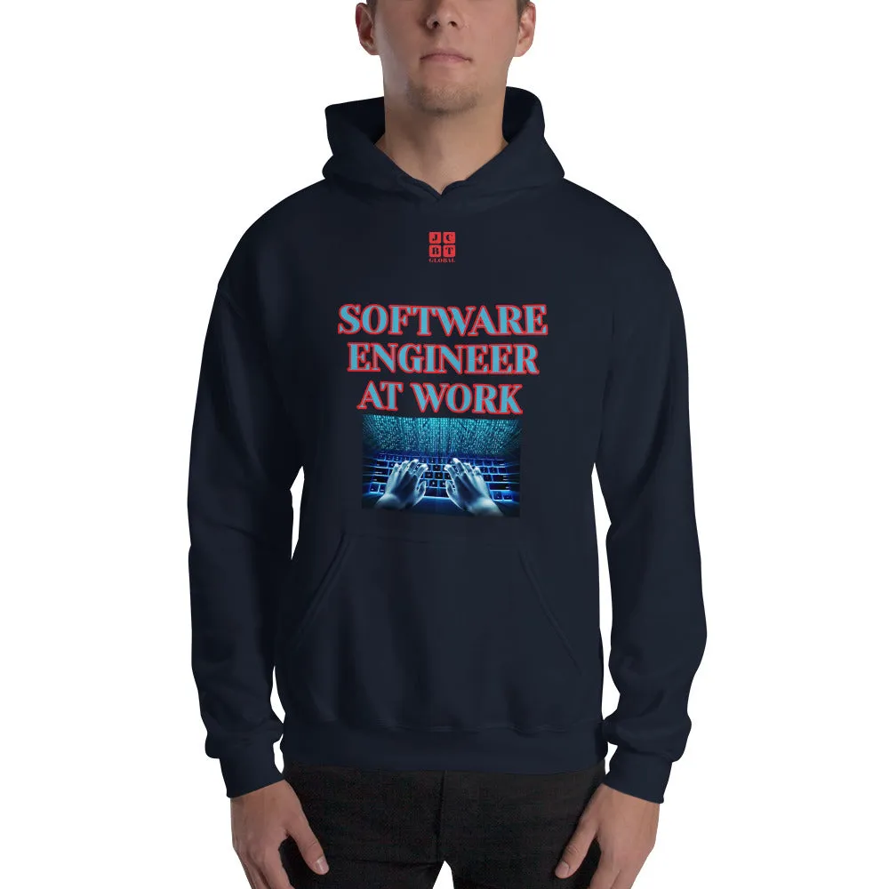 Unisex Hoodie "1042-0081 Software Engineer At Work (Red Logo)"