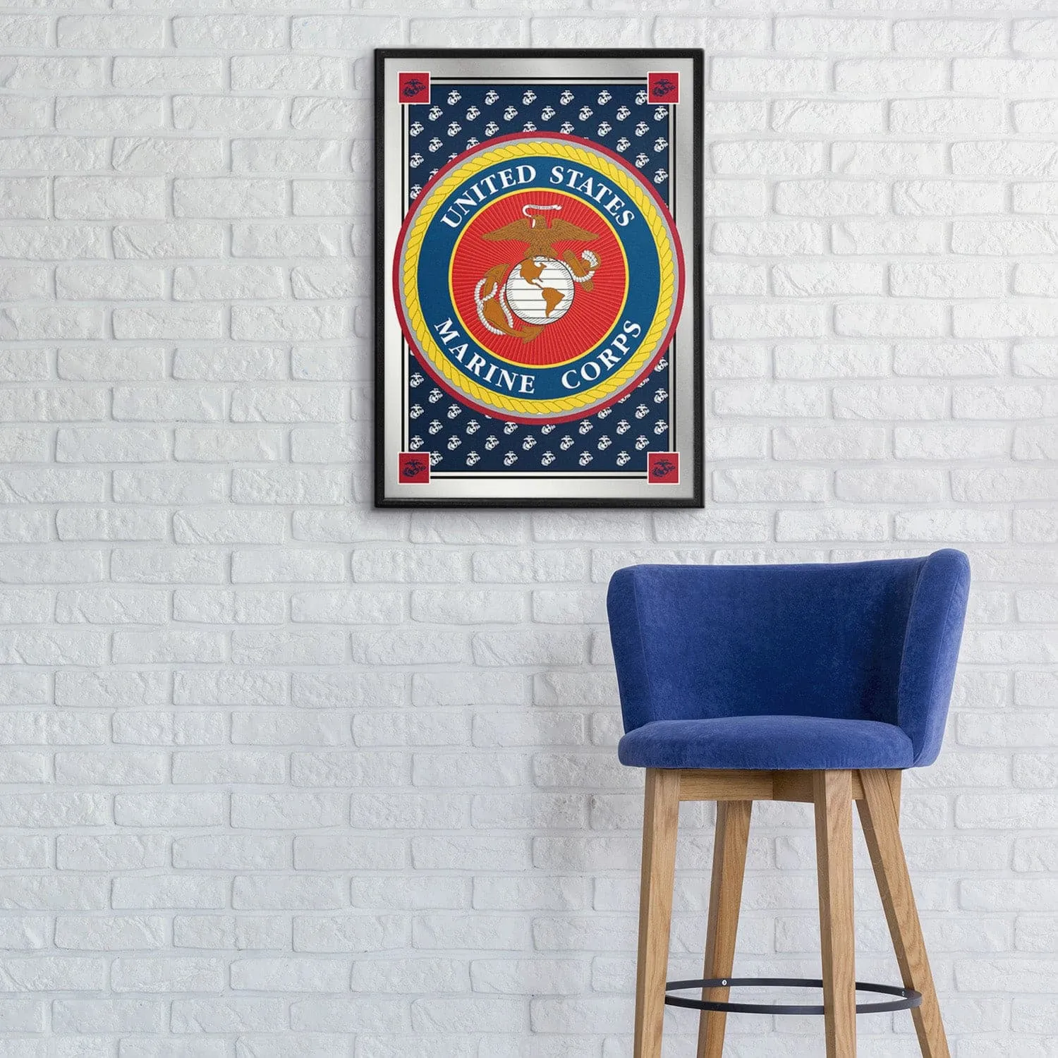 US Marine Corps: Military Pride - Framed Mirrored Wall Sign