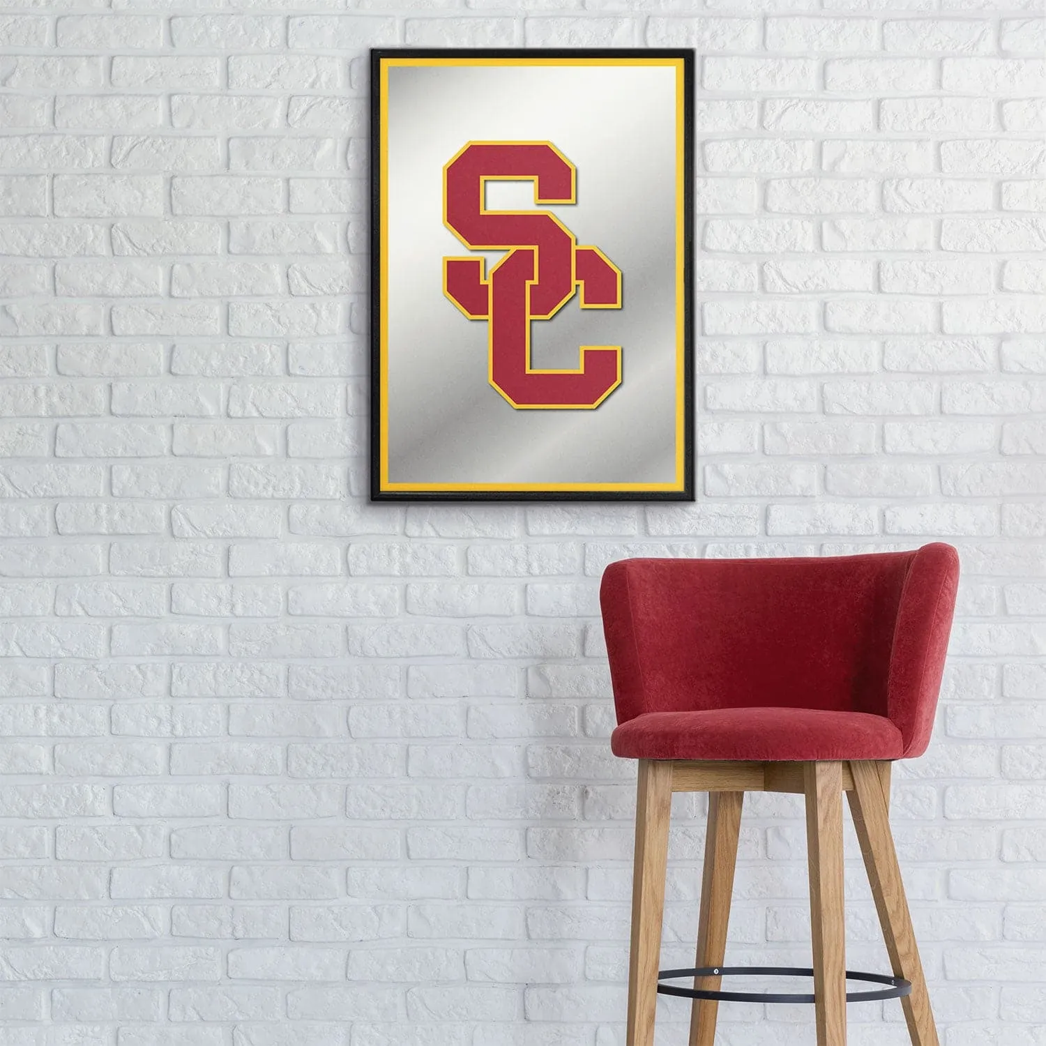USC Trojans: SC - Framed Mirrored Wall Sign