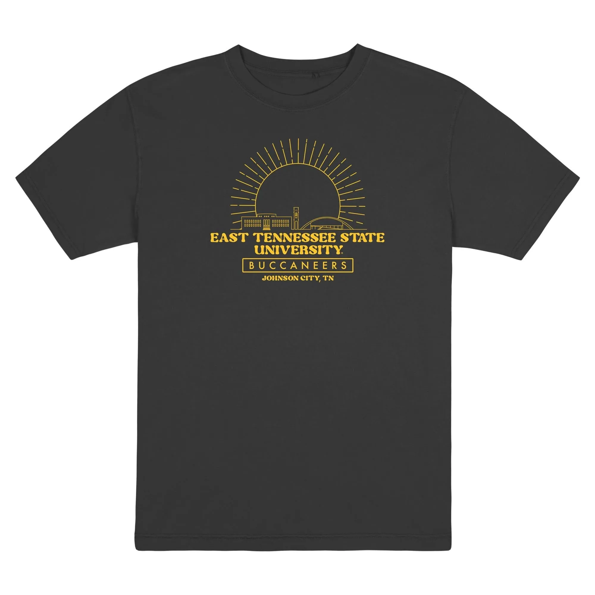 USCAPE East Tennessee State University Old School Short Sleeve Tee, Black