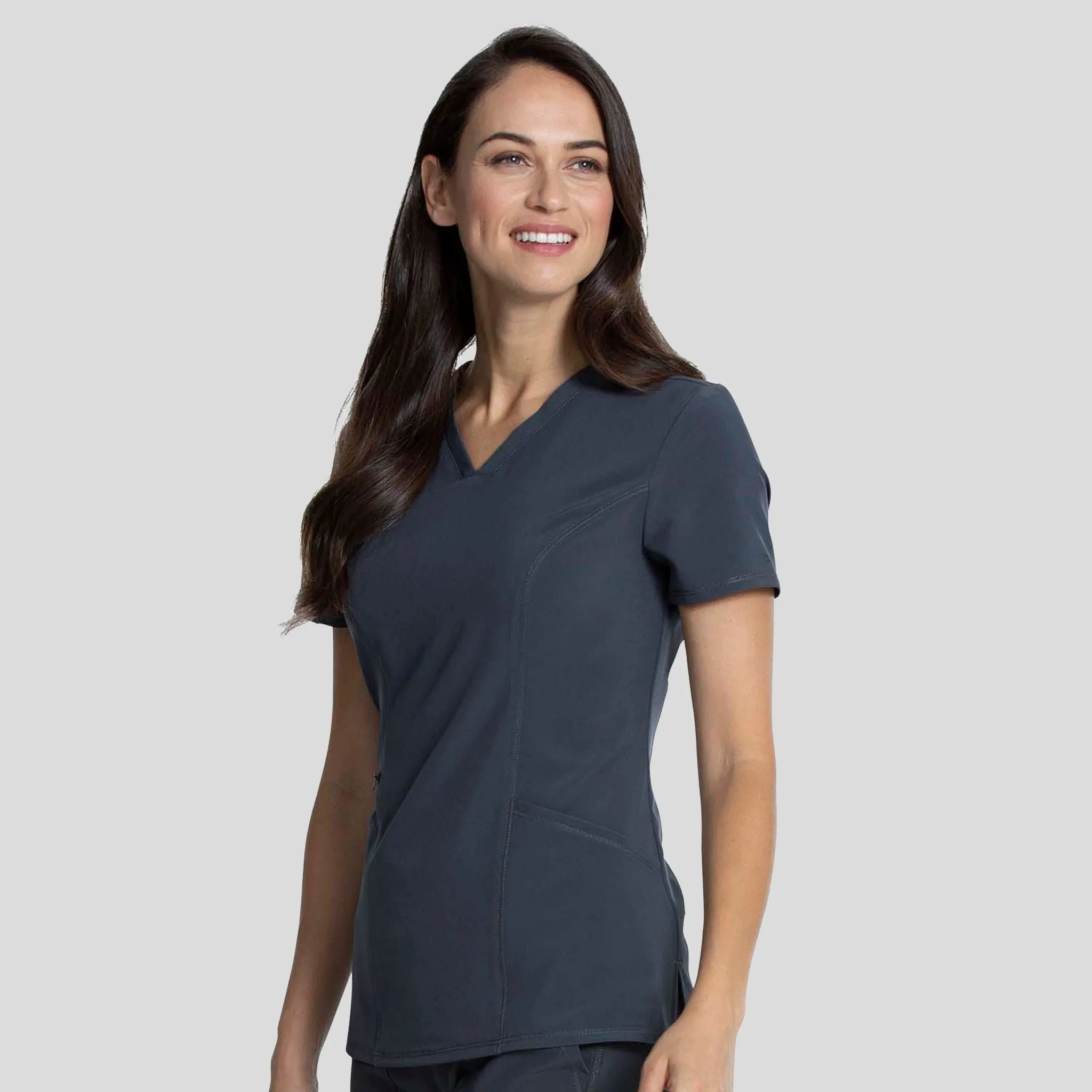 V-Neck Top | Pewter
