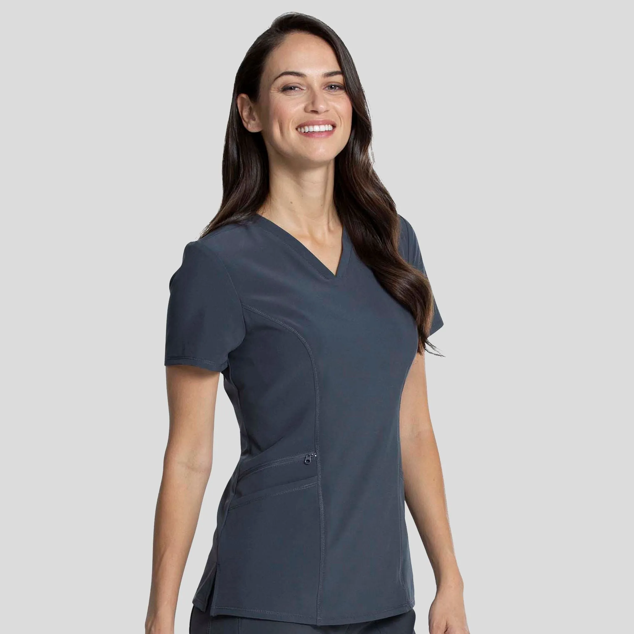V-Neck Top | Pewter