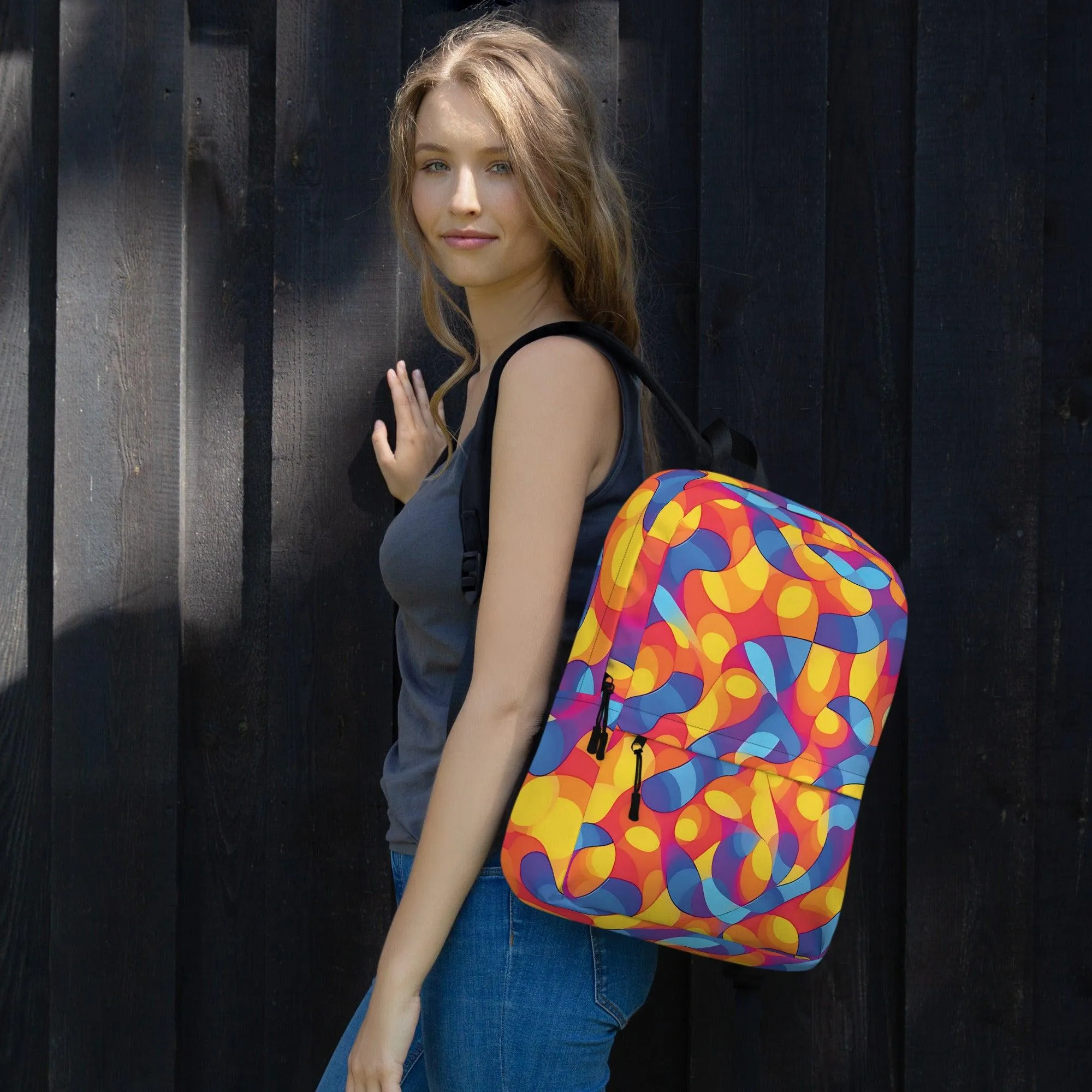 Vibrant Abstract Backpack for Raves & Festivals