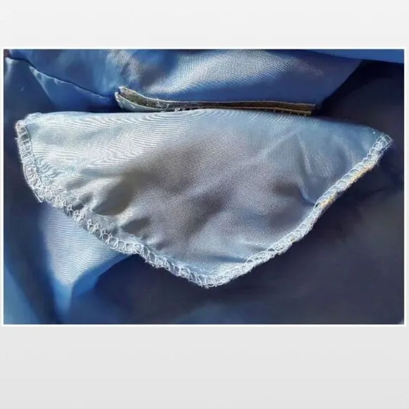 Vintage Blue Silk Bomber Jacket XL