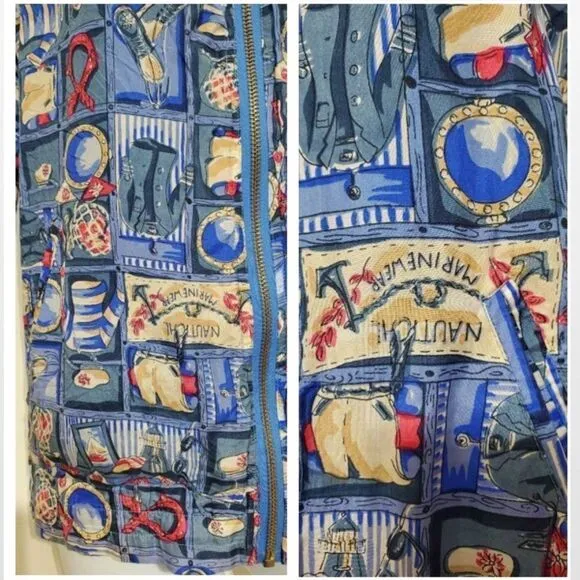 Vintage Blue Silk Bomber Jacket XL