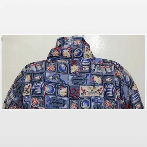 Vintage Blue Silk Bomber Jacket XL