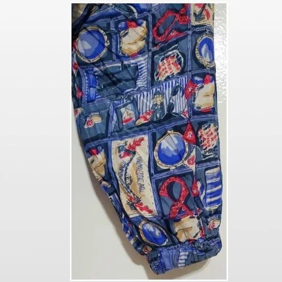 Vintage Blue Silk Bomber Jacket XL
