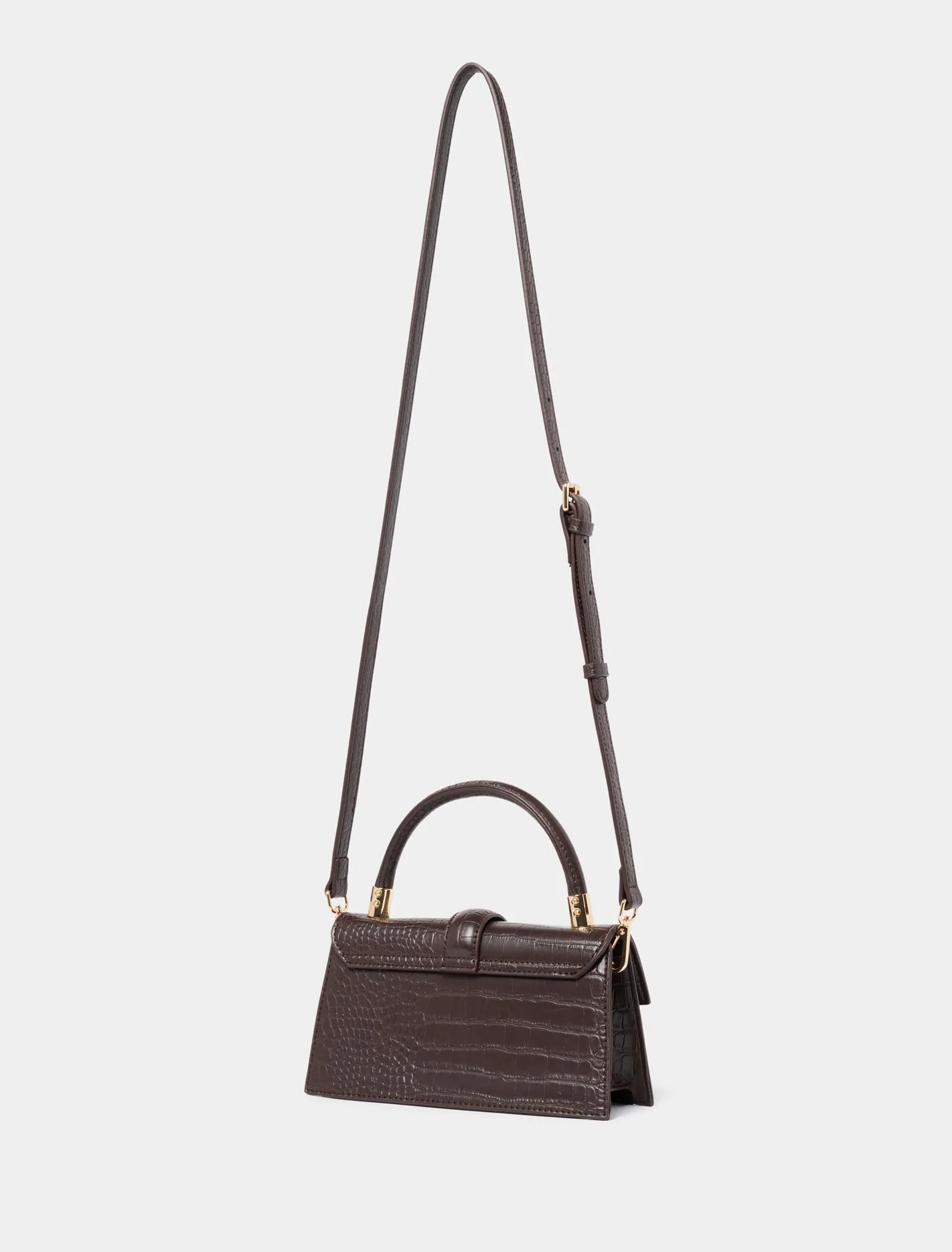 Violet Lock Detail Top Handle Bag