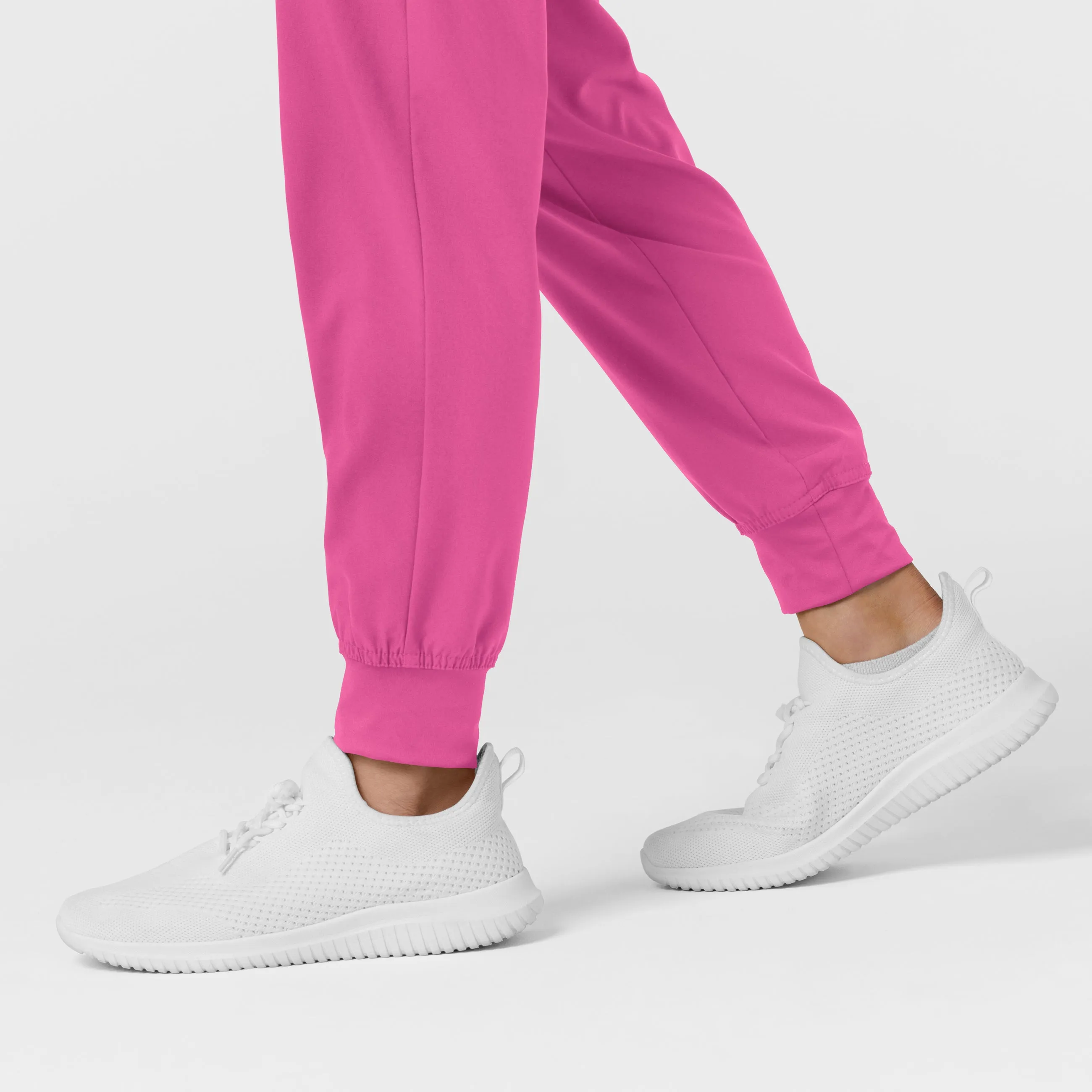 W123 5555 Comfort Waist Cargo Jogger Scrub Pants Hot Pink