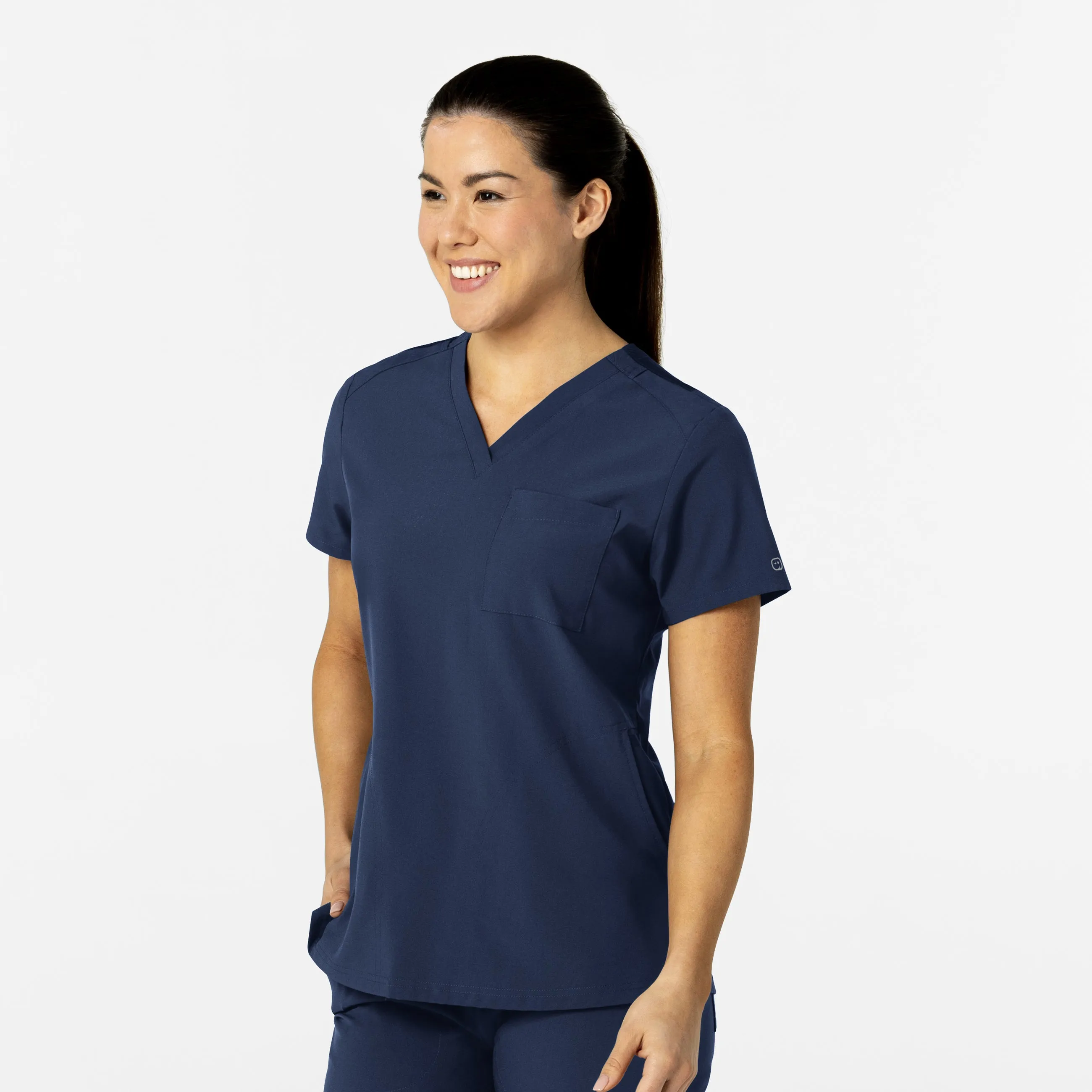 W123 6045 Flex-n-Reach V-Neck Scrub Top Navy
