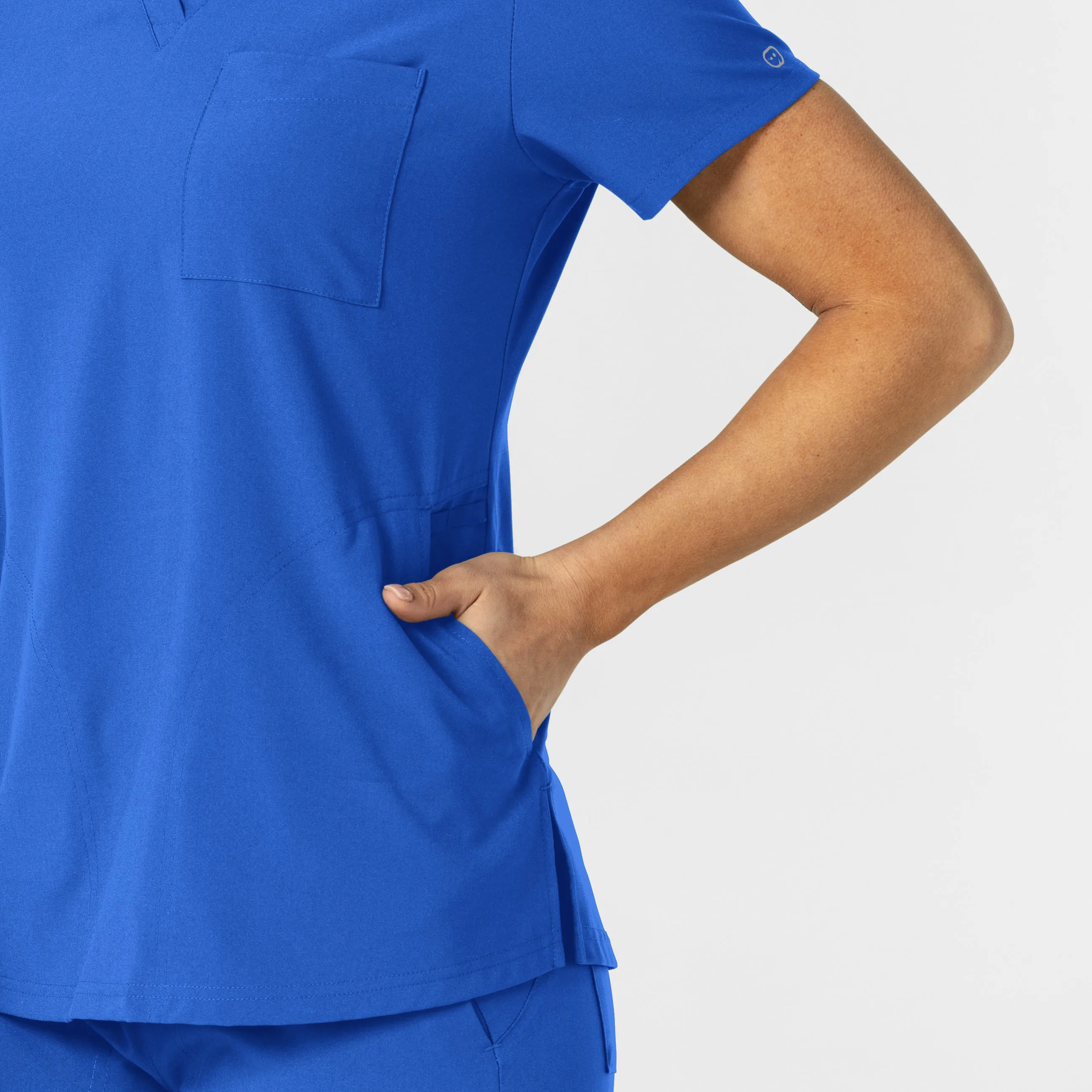 W123 6045 Flex-n-Reach V-Neck Scrub Top Royal