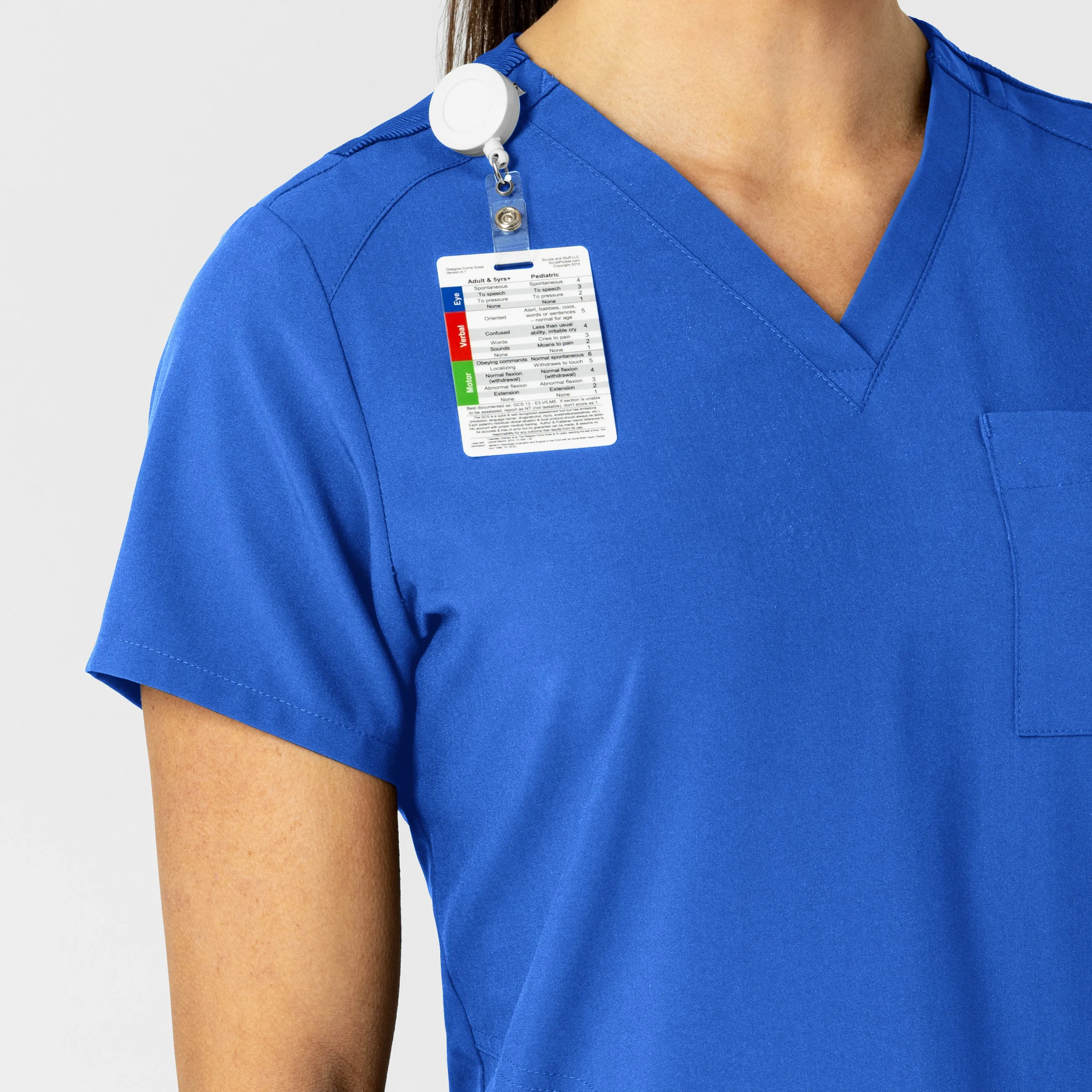 W123 6045 Flex-n-Reach V-Neck Scrub Top Royal