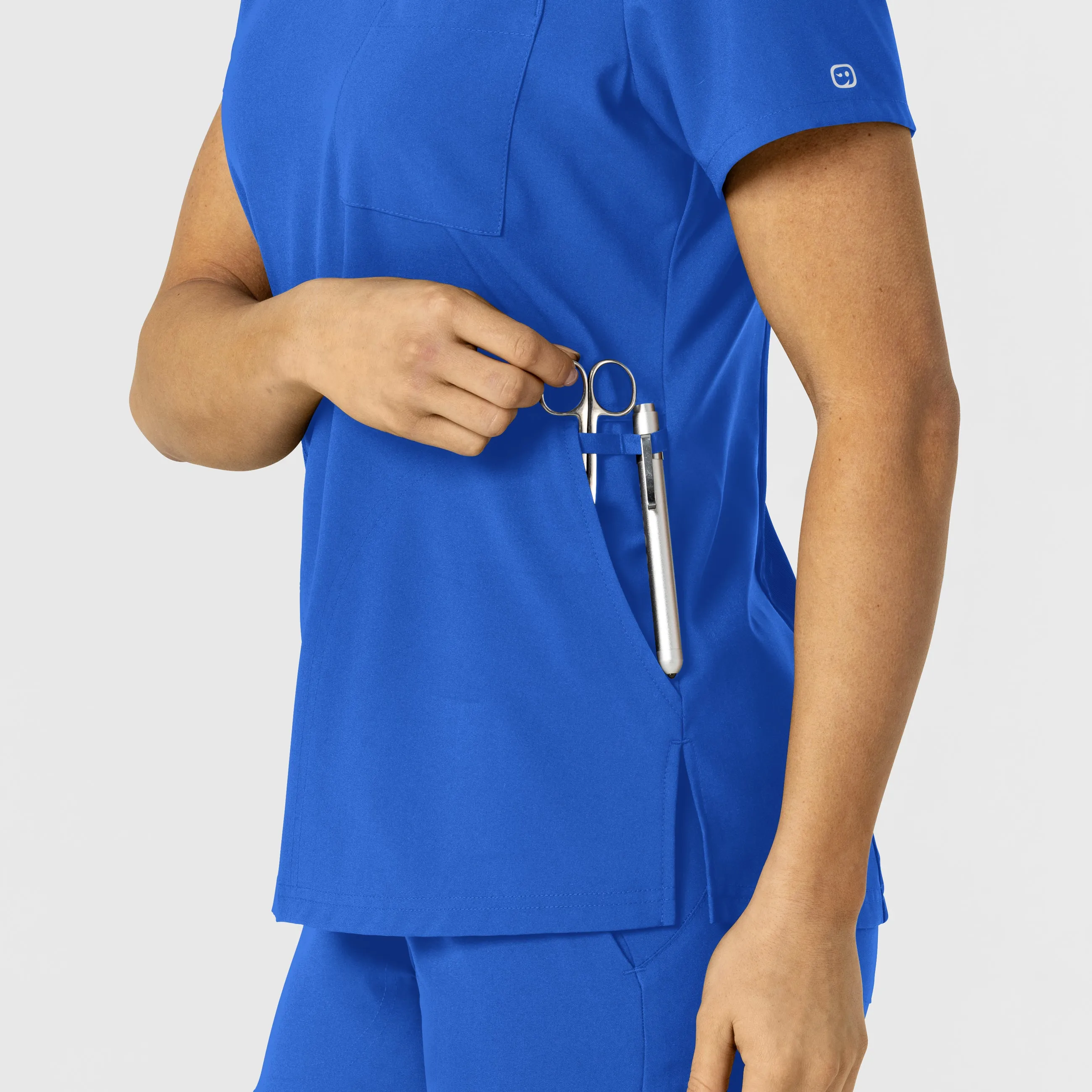 W123 6045 Flex-n-Reach V-Neck Scrub Top Royal