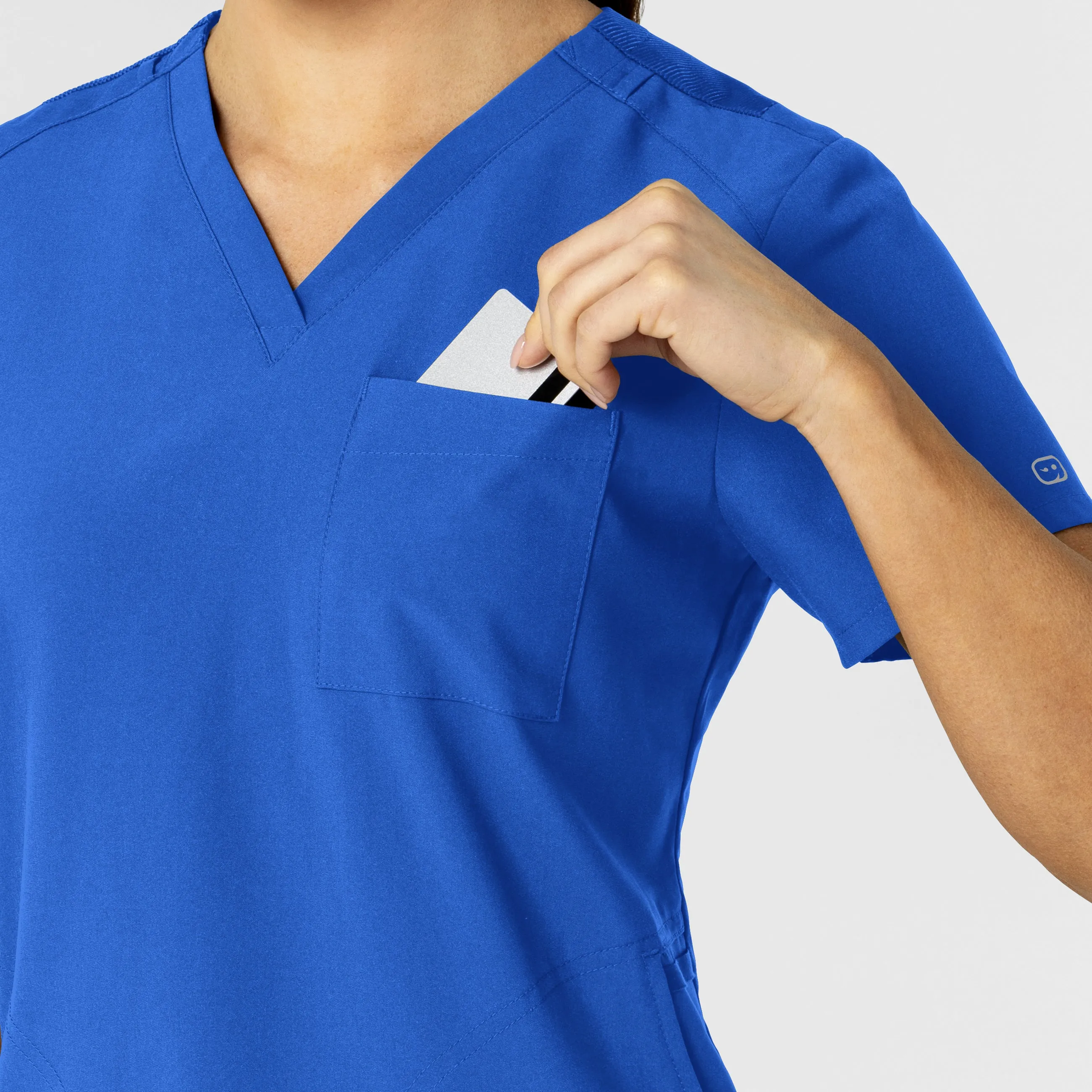 W123 6045 Flex-n-Reach V-Neck Scrub Top Royal