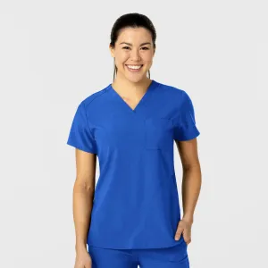 W123 6045 Flex-n-Reach V-Neck Scrub Top Royal
