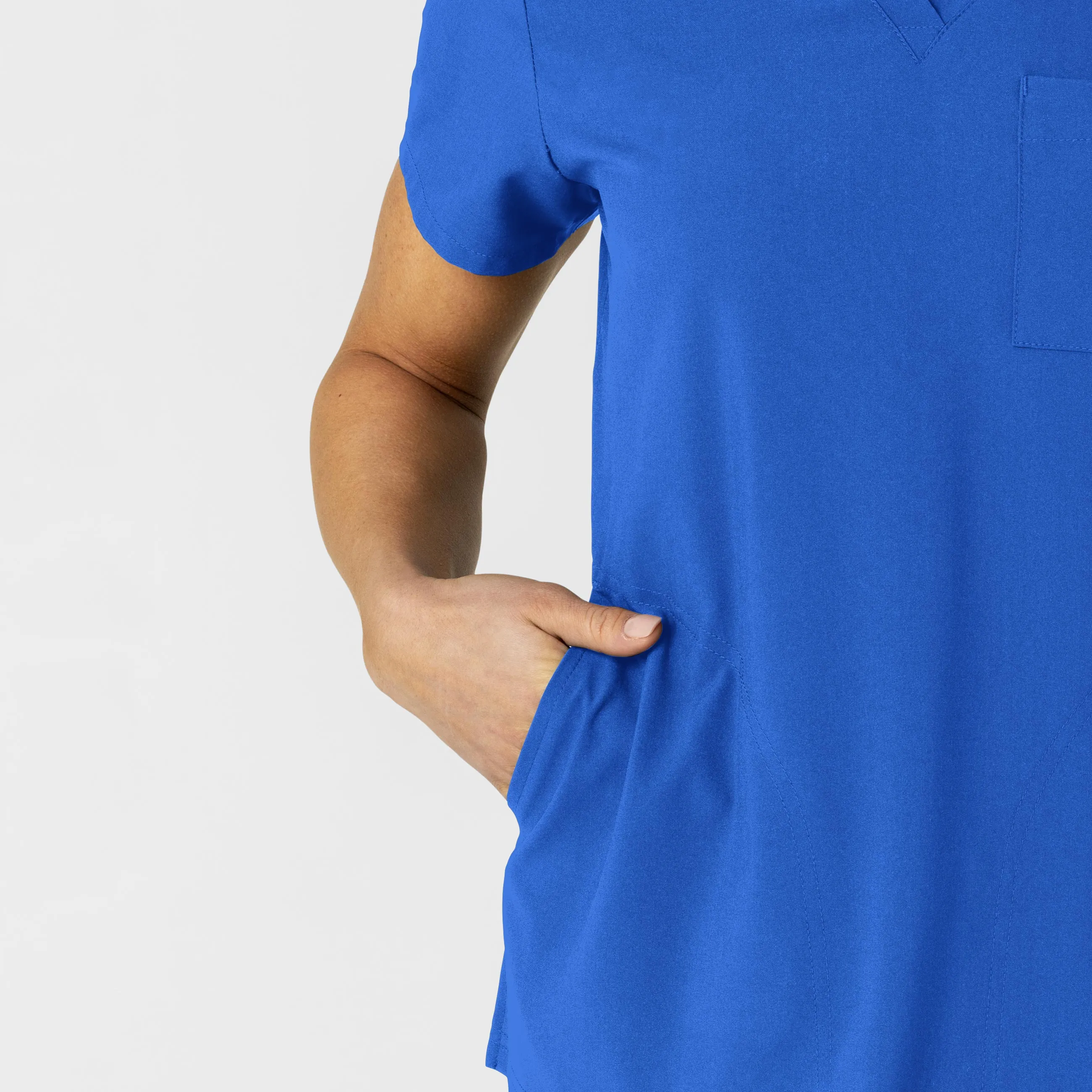 W123 6045 Flex-n-Reach V-Neck Scrub Top Royal