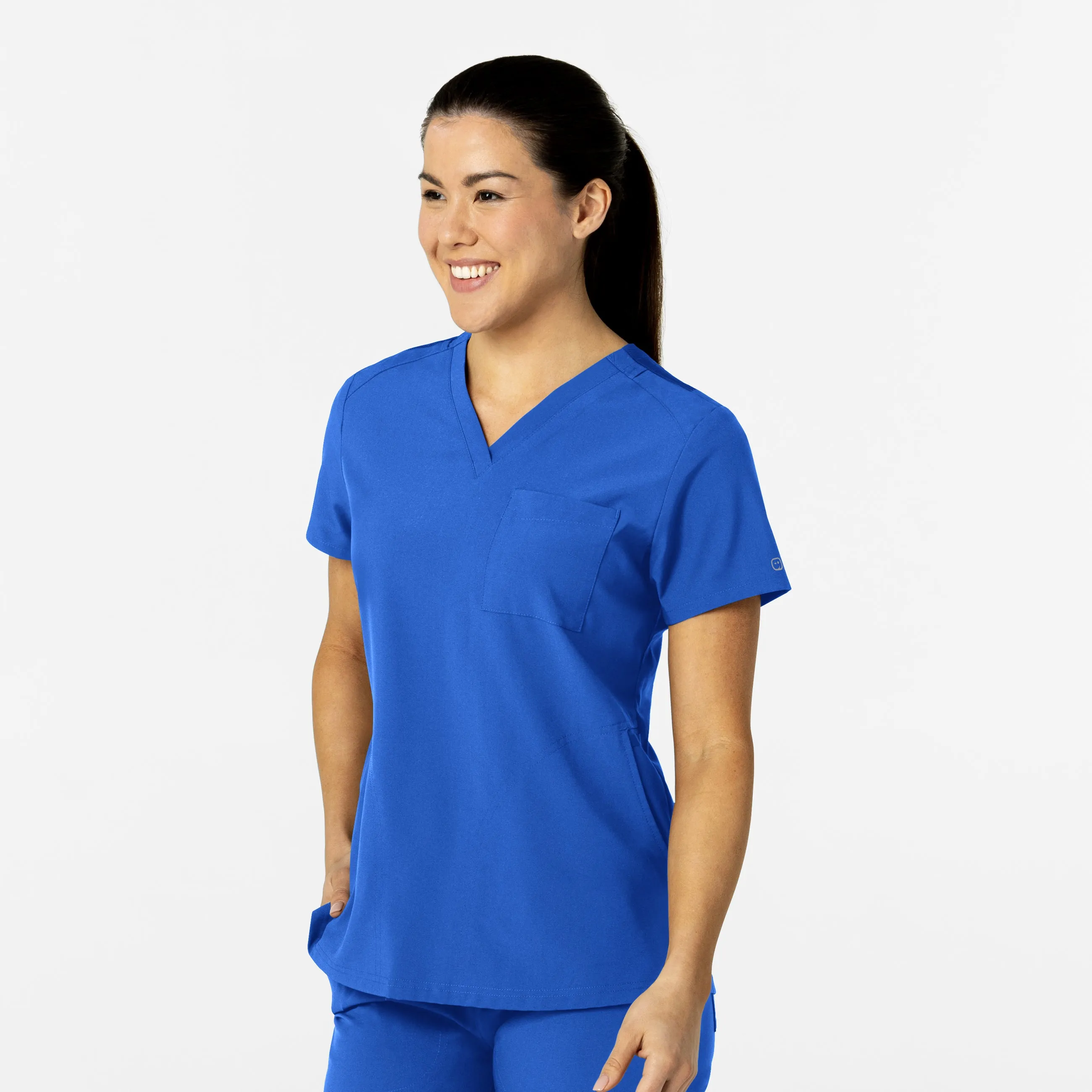 W123 6045 Flex-n-Reach V-Neck Scrub Top Royal