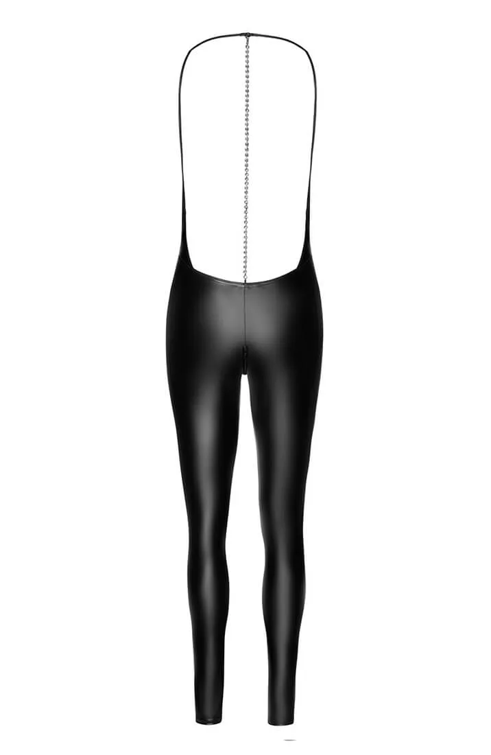 Wet look catsuit with rhinestone embellishment - Main Character