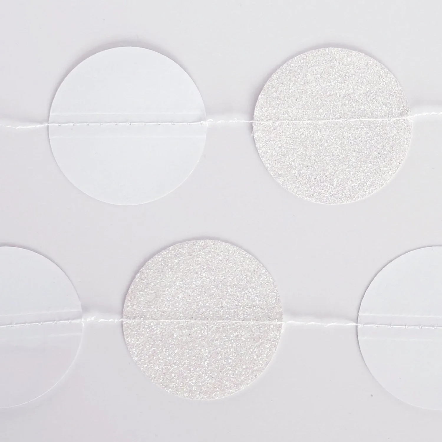 White and Pearl Glitter Circle Polka Dots Paper Garland 10 FT Banner Party Decor