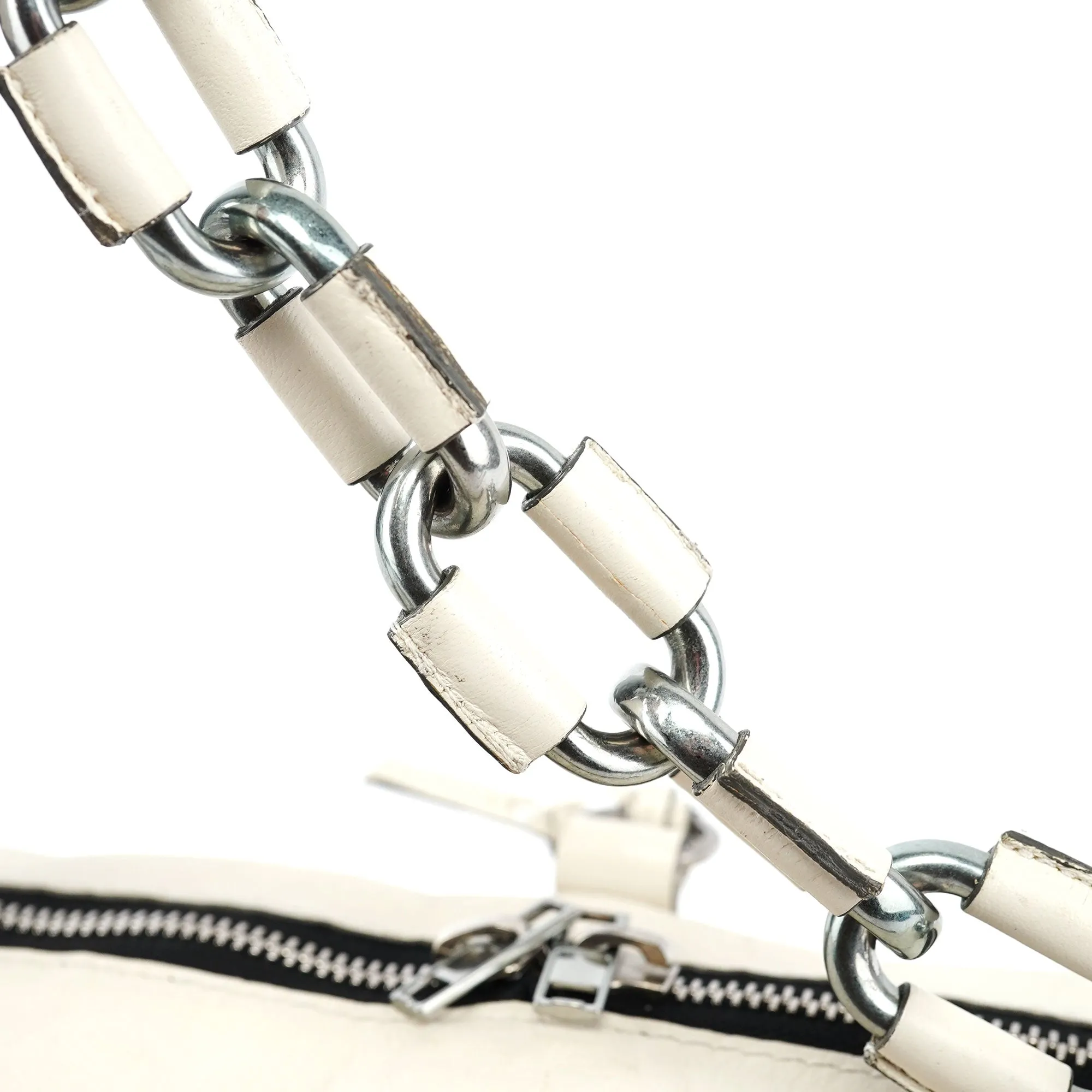 White Leather Betty Chain Shoulder Bag