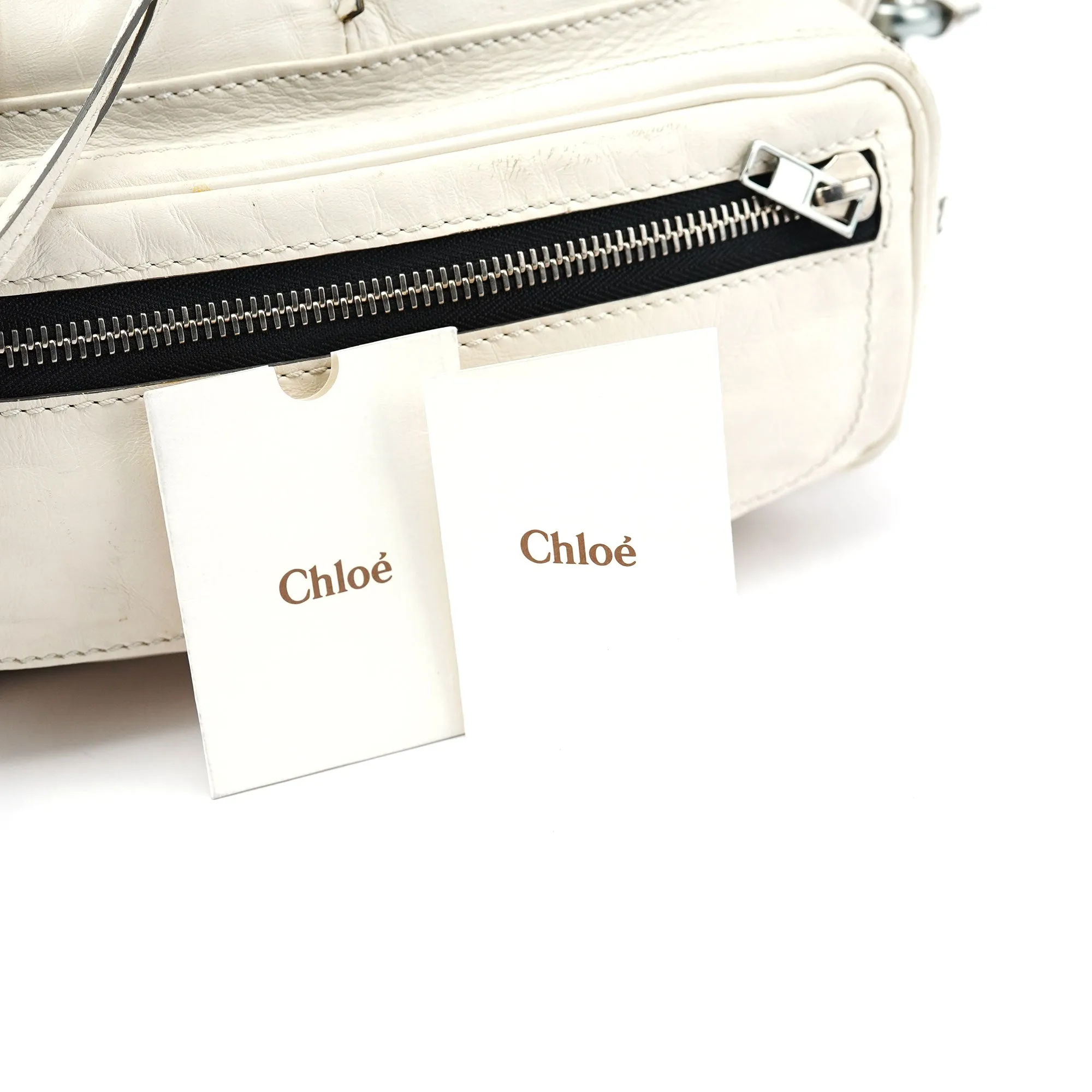 White Leather Betty Chain Shoulder Bag