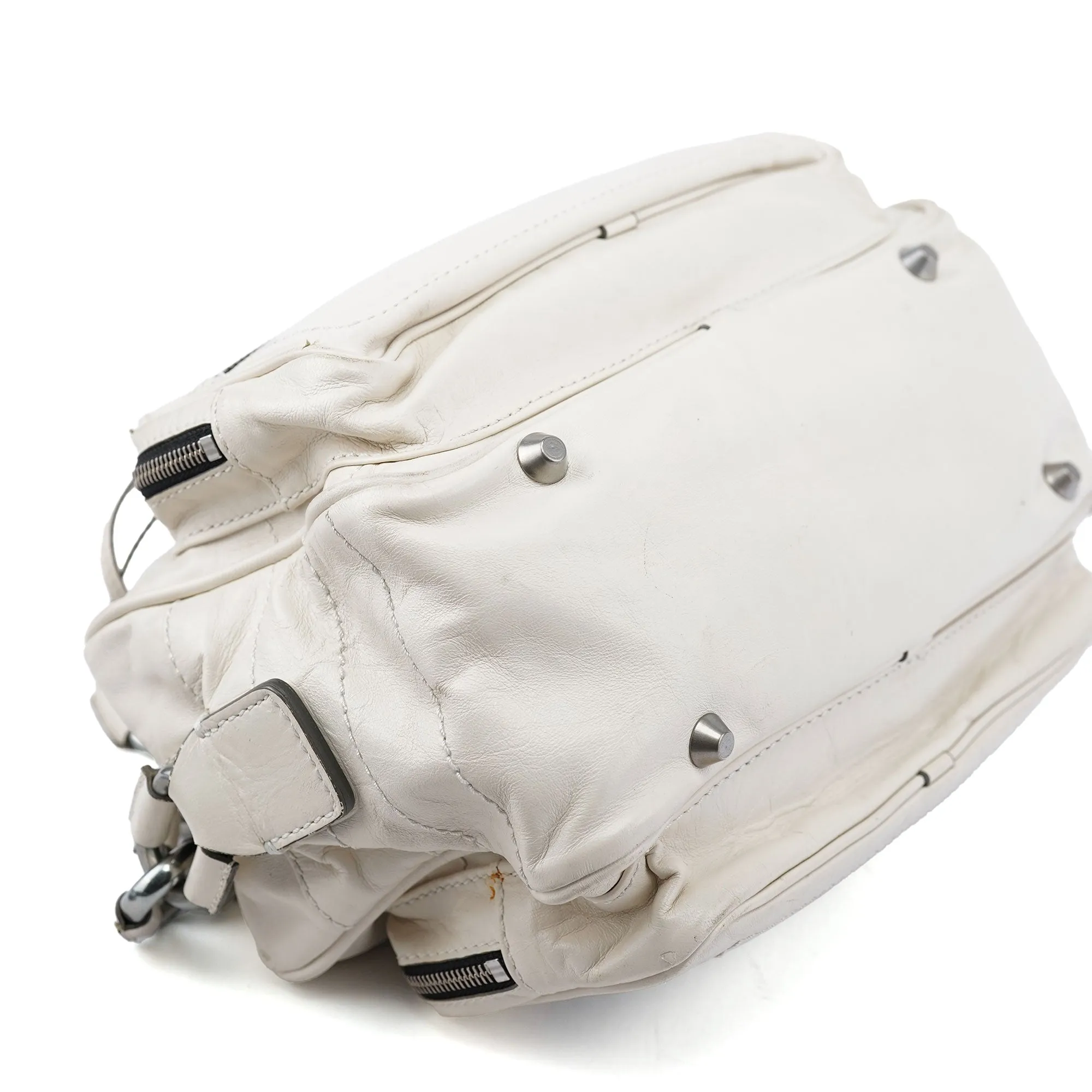 White Leather Betty Chain Shoulder Bag