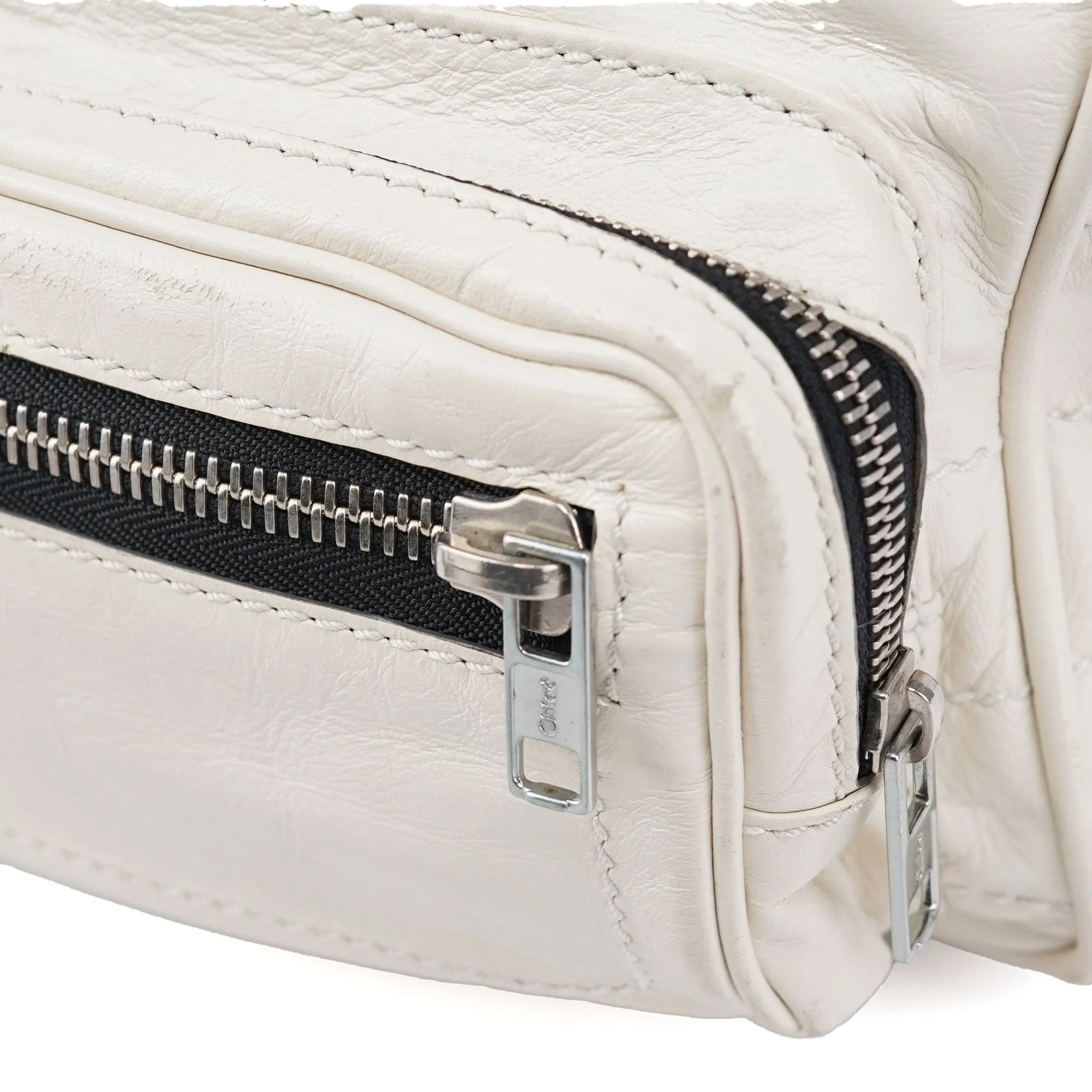 White Leather Betty Chain Shoulder Bag