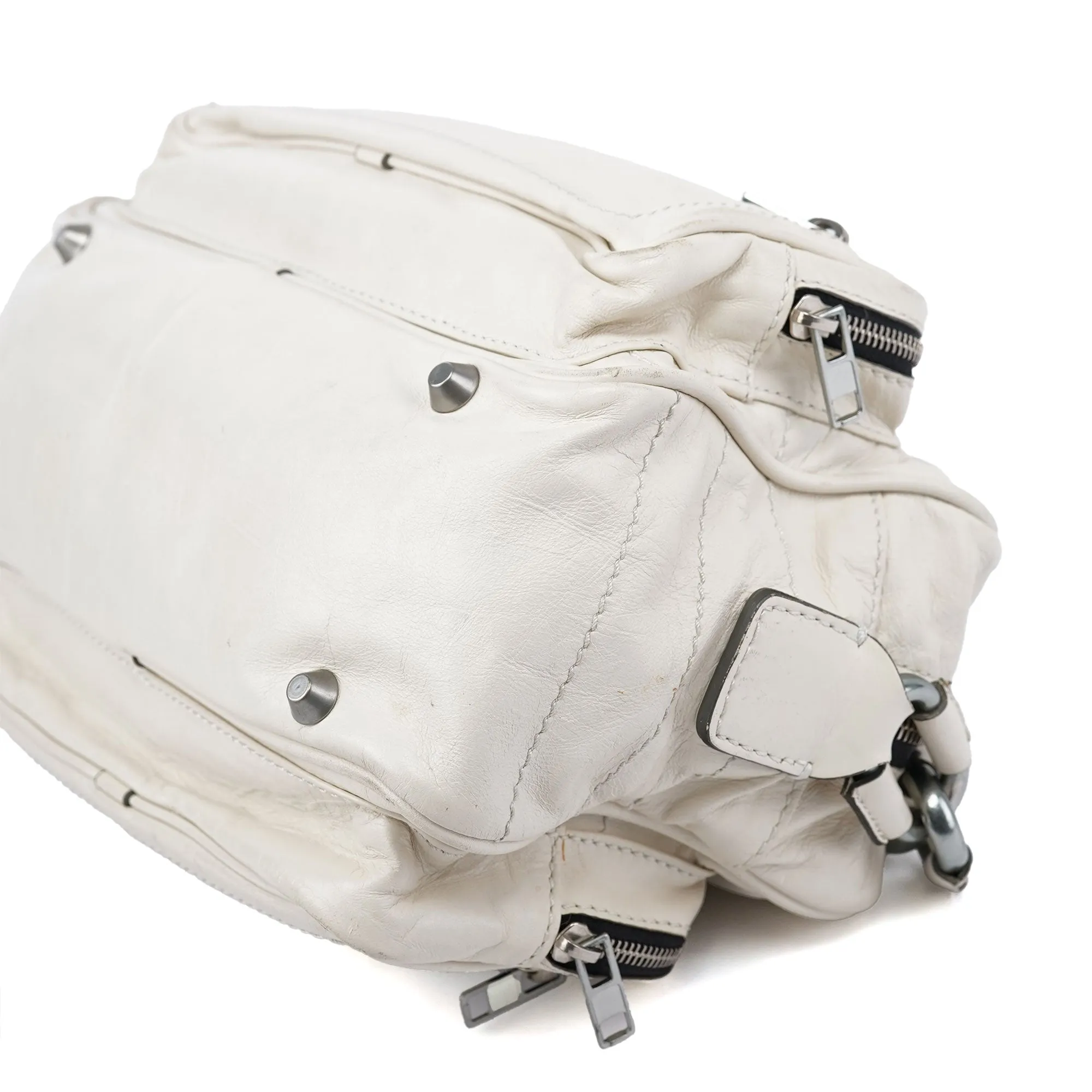 White Leather Betty Chain Shoulder Bag